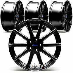 1 Set/4 Alloy Wheels Concave 10-SPEICHEN-DESIGN 9,5 x 19 Inch ET35 5x120 Black