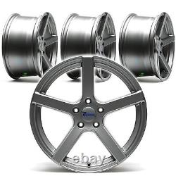 1 Set/4 Alloy Wheels Concave 5-spoke Design 9,5 x 19 Inch ET35 5x112 Grey