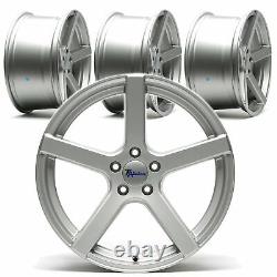 1 Set/4 Alloy Wheels Concave 5-spoke Design 9,5 x 19 Inch ET35 5x112 Silver
