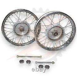 16 Complete Wheel Rim Set Compatible With Jawa 250 350 With Axle And Bearing