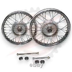 16 Complete Wheel Rim Set Compatible With Jawa 250 350 With Axle And Bearing