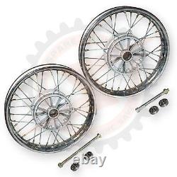 16 Complete Wheel Rim Set Compatible With Jawa 250 350 With Axle And Bearing