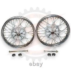 16 Complete Wheel Rim Set Compatible With Jawa 250 350 With Axle And Bearing