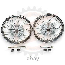 16 Complete Wheel Rim Set Compatible With Jawa 250 350 With Axle And Bearing