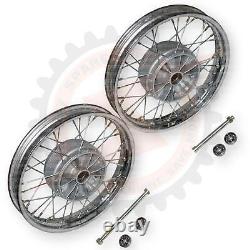 16 Complete Wheel Rim Set Compatible With Jawa 250 350 With Axle And Bearing