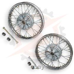 16 Complete Wheel Rim Set Compatible With Jawa 250 350 With Axle And Bearing