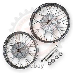 16 Complete Wheel Rim Set Compatible With Jawa 250 350 With Axle And Bearing