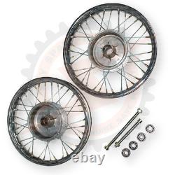 16 Complete Wheel Rim Set Compatible With Jawa 250 350 With Axle And Bearing