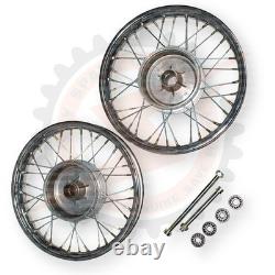 16 Complete Wheel Rim Set Compatible With Jawa 250 350 With Axle And Bearing