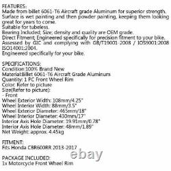 17 Complete Front Wheel Rim Black Fits Honda CBR600RR 2013-2017 Black