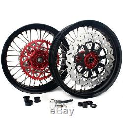 17 Complete Wheel Rims Brake Disks Sprocket Set For Honda CRF 250 450 R X 04-12