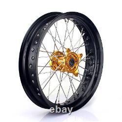 17 Supermoto Complete Wheels Rims Hubs For Suzuki RM-Z 250 07-22 RMZ450 05-22