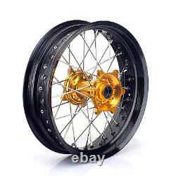 17 Supermoto Complete Wheels Rims Hubs For Suzuki RM-Z 250 07-22 RMZ450 05-22