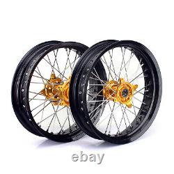 17 Supermoto Complete Wheels Rims Hubs For Suzuki RM-Z 250 07-22 RMZ450 05-22