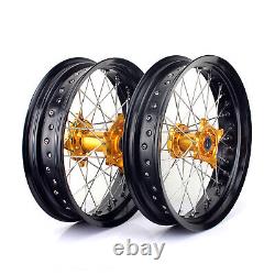 17 Supermoto Complete Wheels Rims Hubs For Suzuki RMZ 250 07-21 RMZ450 05-20 21