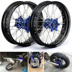 17 Supermoto Complete Wheels Rims Hubs For Yamaha YZ250F YZ450F 14-20 21 22 23