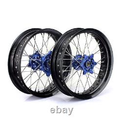 17 Supermoto Complete Wheels Rims Hubs Set For Yamaha YZ250F YZ450F 2014-2024