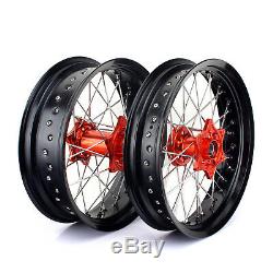 17x3.5 & 17x4.5 Supermoto Complete Wheels Rims Hubs Set for KTM EXC-F 350 2016