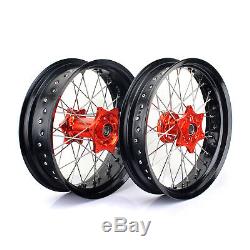 17x3.5 & 17x4.5 Supermoto Complete Wheels Rims Hubs Set for KTM EXC-F 350 2016