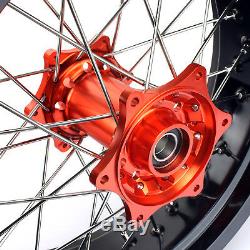 17x3.5 & 17x4.5 Supermoto Complete Wheels Rims Hubs Set for KTM EXC-F 350 2016