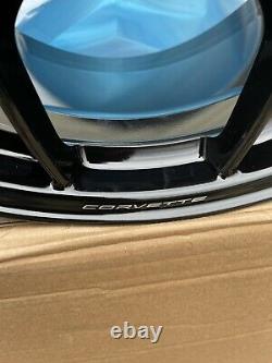 19/20 2021 Corvette C8 3LT OEM Wheels GM 14011 14012 BLACK Rims Complete Set