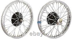 19 HALF WIDTH HUB FRONT& REAR COMPLETE WHEEL RIM SET ASSY FOR ROYAL ENFIELD @Vi