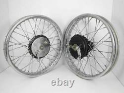 19 Half Width Hub Front& Rear Complete Wheel Rim Assembly For Royal Enfield Bsa