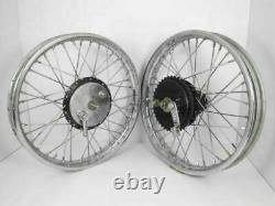 19 Half Width Hub Front& Rear Complete Wheel Rim Set Assembly Royal Enfield Bsa