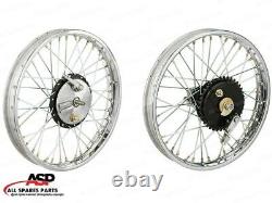 19 Half Width Hub Front& Rear Complete Wheel Rim Set Assey For Royal Enfield