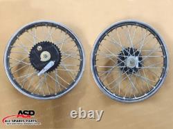 19 Half Width Hub Front& Rear Complete Wheel Rim Set Assey For Royal Enfield