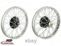 19 Half Width Hub Front& Rear Complete Wheel Rim Set Assey For Royal Enfield