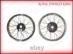 19 Wheel Rim Pair Complete With Spokes Half & Width Hub BSA Enfield