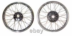 19 Wheel Rim Pair Complete With Spokes Half & Width Hub Bsa Enfield