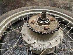 1975 Yamaha RD200 RD 200 original oem COMPLETE REAR WHEEL rim hub drum tire 18