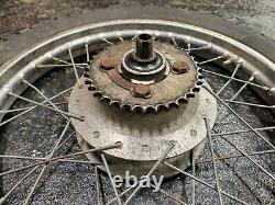 1975 Yamaha RD200 RD 200 original oem COMPLETE REAR WHEEL rim hub drum tire 18