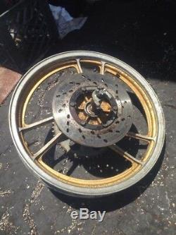 1985 Suzuki Gs550 Front Rear Gold Wheel Rims Set Complete Gs 550e Oem Enkei