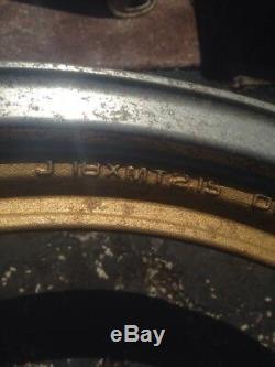 1985 Suzuki Gs550 Front Rear Gold Wheel Rims Set Complete Gs 550e Oem Enkei