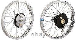 19HALF WIDTH HUB FRONT& REAR COMPLETE WHEEL RIM SET ASSEY FOR ROYAL ENFIELD ECs