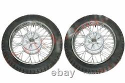 2 Complete Front Rear 16 36 Holes Wheel Rim With Tyre Tube for Jawa