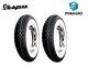 2 Complete Wheels 3.00.10 Chrome Rim White Wall Tire Vespa Special