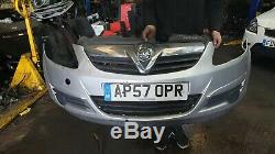 2007 Vauxhall Opel Corsa 3 Door D Silver Z157 Front Bumper + Grill Complete