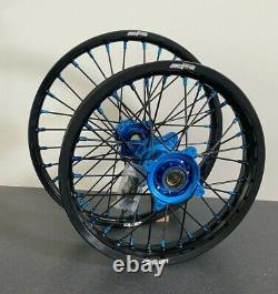 2014-2020 Husqvarna TC85 Motocross Wheels Rims Black Blue Complete 16/19 TC 85