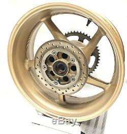 2014 Yamaha R1 OEM Complete Rear Wheel Rim Brake Rotor Sprocket GOLD! YZF-R1