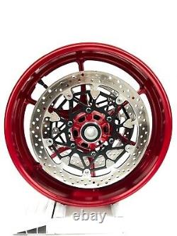 2017 Suzuki GSXR 1000 ABS OEM Complete Front Wheel Rim Brake Rotors Spacers RED