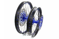 21/18 Wheel Complete Sets For Suzuki Drz400sm 05-18 Rims Blue Nip & Disc & Sprk