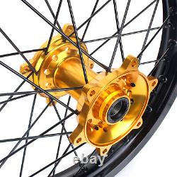 21 19 Complete Wheels Rim Gold Hubs for Suzuki RMZ 250 RMZ250 RMZ450 2005-2021