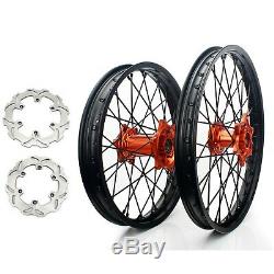 21 + 19 Complete Wheels Rims Brake Discs For KTM 125-530 EXC SX MXC SXS XC-F