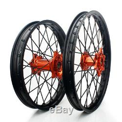 21 + 19 Complete Wheels Rims Brake Discs For KTM 125-530 EXC SX MXC SXS XC-F