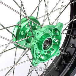4.25 17 Supermoto Complete Wheel Rims Hubs For Kawasaki KX250F KX450F 06-18