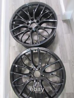 BMW Black Alloy Rims Wheels 19 x 9.5 J Rear & 19 x 8.5 Front, Complete Set